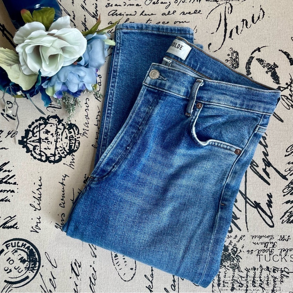 Agolde Women's Nico High-Rise Slim Straight Denim Jeans, Size 30 - Picture 9 of 12